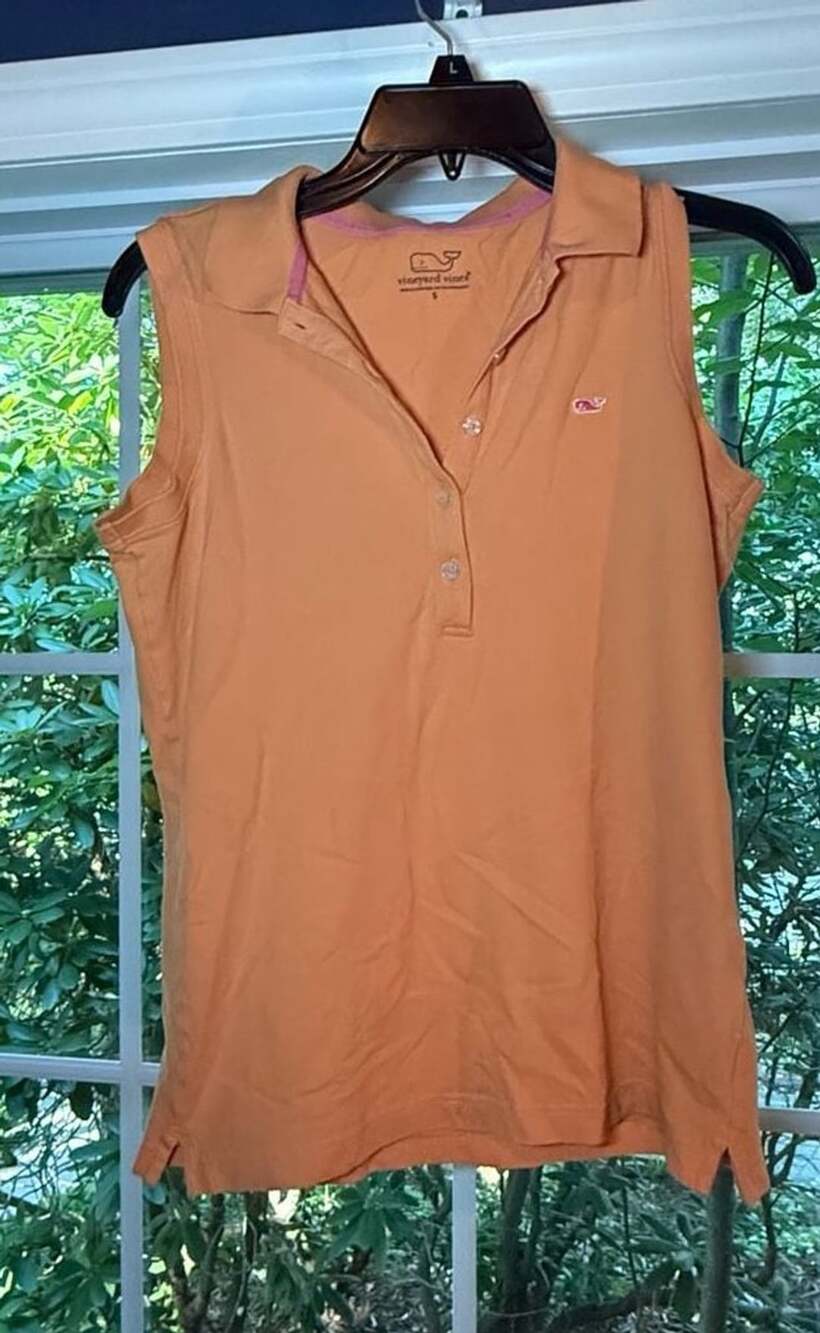 Vineyard Vines Womens Sleeveless Polo Shirt Orange Size S